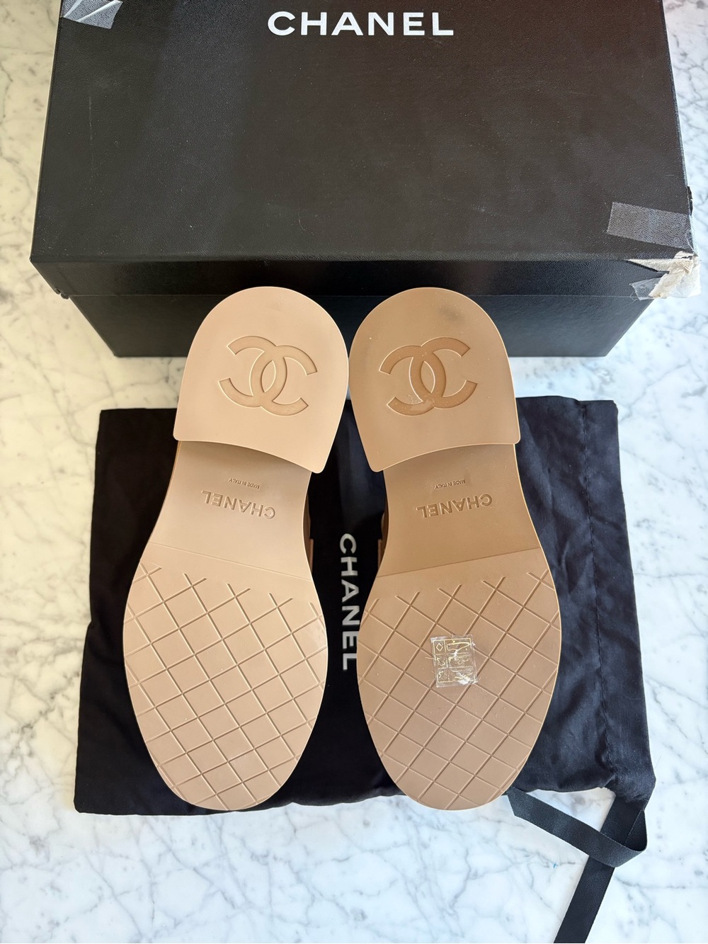 CHANEL CALFSKIN LEATHER PLATFORM LOAFERS - Picture 5 of 6
